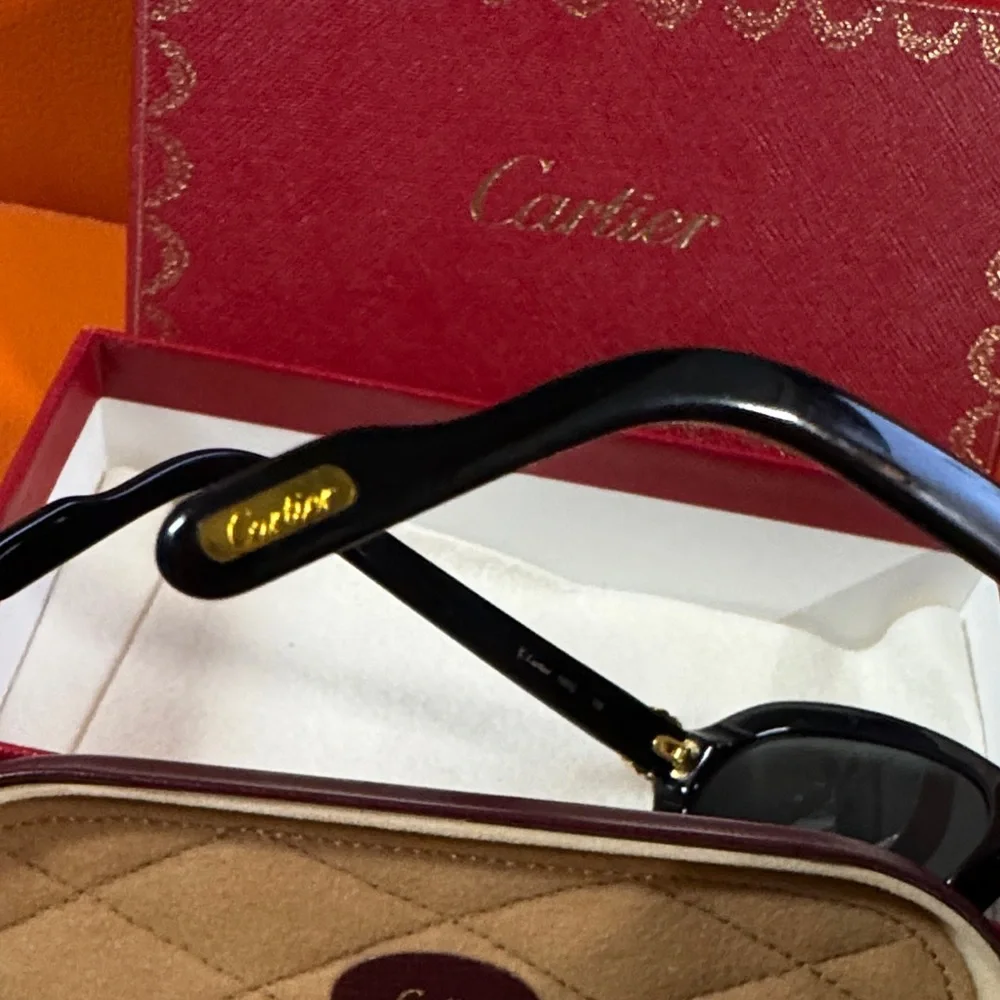 Authentic Cartier Kids Sunglasses - Black Frame with Gold Details - Picture 6 of 10